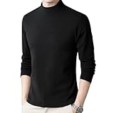 [unifiss] ニット メンズ モックネック プルオーバー トップス ミドルネック 防寒 暖か 長袖 秋冬 ハイネック ルーム パジャマ バイカラー セクシー 清楚系 卒園式 ナチュラル系 モード系 あったかい ゆるふわ ふわふわ クラシカル クラシック エレガント 体型カバー ライン 食事会 夜用 保湿 防寒 楽ちん 細身 細身え カッコイイ 黒 ブラック 4A-U23-BKL