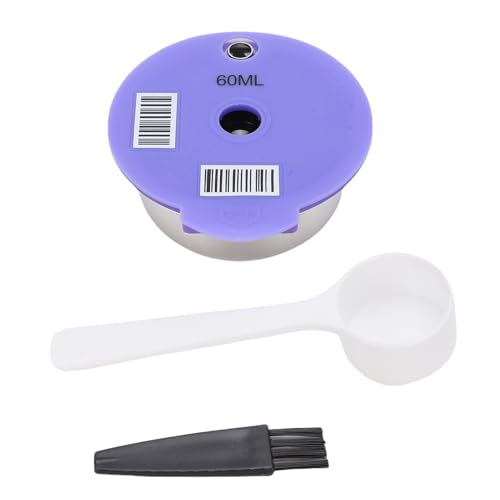 Image of Haofy Reusable Coffee Pod Universal Stainless Steel Refillable with Brush and Spoon Compatible for Happy Series Coffee Makers (60ml)