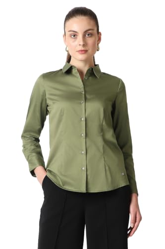 Image of Van Heusen Women's Regular Fit Solid Full Sleeve Cotton Rich Formal Shirt
