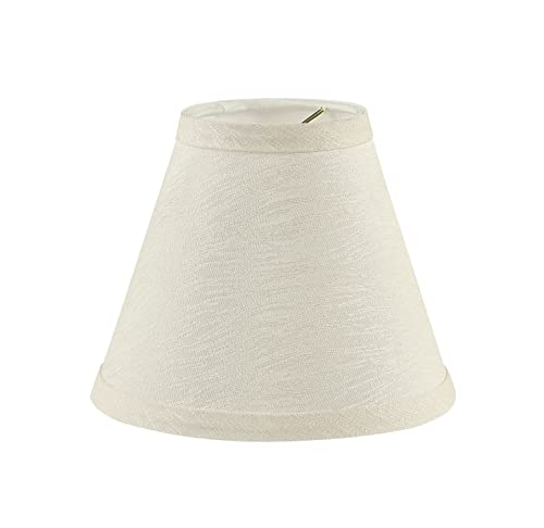 Image of Aspen Creative 32127-2A Small Hardback Empire Shape Chandelier Clip-On Lamp Shade Set (2 Pack), Transitional Design in Off White, 6 inch bottom width (3 inch x 6 inch x 5 inch)