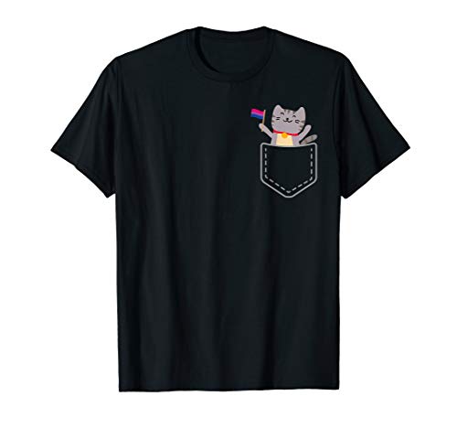 Bisexual Pride Pocket Cat T-Shirt Flag Tabby Bi Kitten Cute