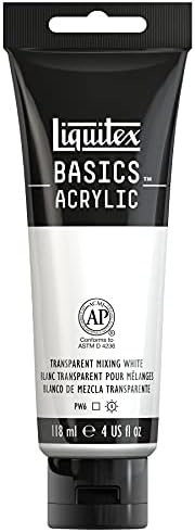 Liquitex BASICS Acrylic Paint, 118ml (4-oz) Tube, Transparent Mixing White