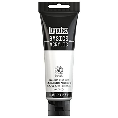 Liquitex Basics Acrylic Paint, 118Ml (4-Oz) Tube, Transparent Mixing White #TOP30