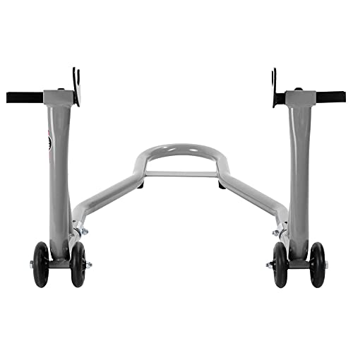 BALZAC Cavalletto Posteriore Alzamoto Universale, Solleva Moto con Doppi Supporti a V e L Inclusi, Portata 200kg, in Acciaio Rinforzato per Manutenzione e Garage