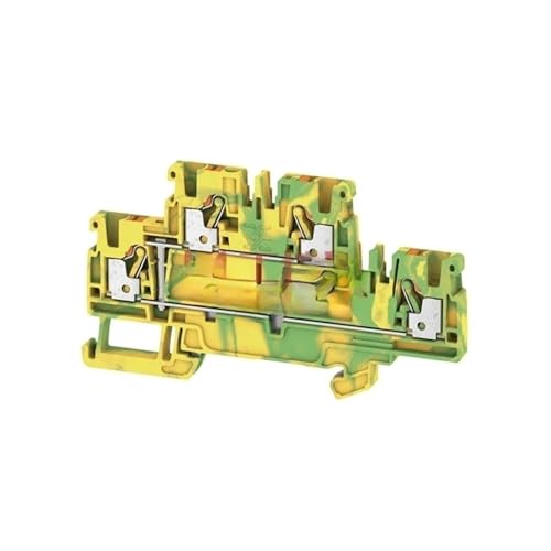 Bornier de mise à la terre enfichable A2T 2,5 PE rail din bloc jonction vert jaune