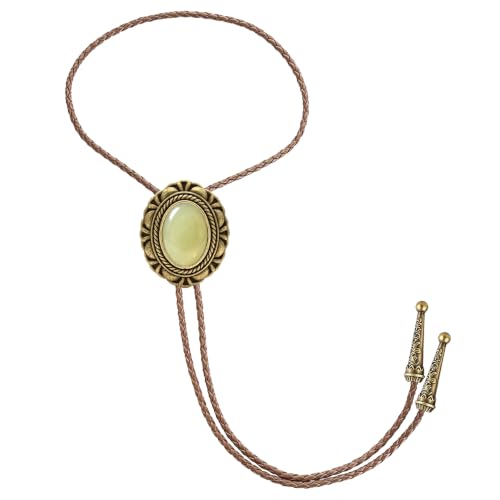 Image of GelConnie Native American Bolo Tie Rodeo Cowboy Leather Necktie Western Necklace Costume Accessories for Men,Women