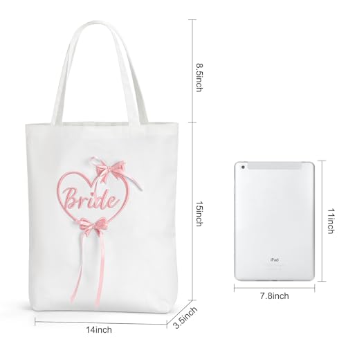 Etercycle Bride Tote Bag, Canvas Wedding Purse miniatura 4
