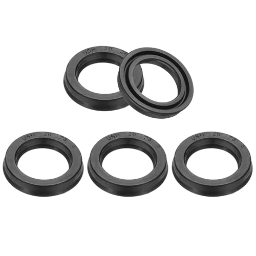 PATIKIL Retén 20 x 28 x 5mm, 5 Piezas Sellos Labiales Caucho Nitrílico Cubierta Arandela Radial para Cilindro Automotriz Cárter de Motor Tapón de Drenaje, Negro