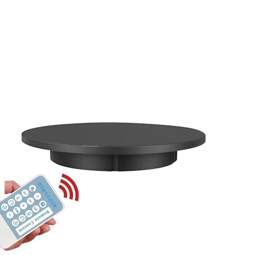 TVTKE �^�[���e�[�u����]�� 360�x�d���^�[���e�[�u�� �Œ葬�x 42cm��]�f�B�X�v���C�X�^���h���i���C�u�B�e�^�[���e�[�u���f�B�X�v���C�X�^���h �ω׏d50/100kg �ᑛ�� �W���p �ʐ^�B�e�p��]�� (�u���b�N�i�[�d���j)