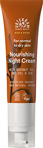 Urtekram Rise and Shine - Crema de Noche Azahar Picante - Con acido hialuronico & aceite de coco - crema hidratante facial - orgánico y vegano skin care - 50 ml