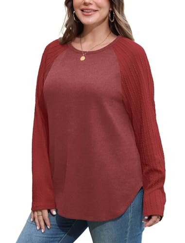 Image of SAMPEEL Sweatshirt for Women Long Sleeve Shirts Crewneck Sweaters Fall Fashion Outfits 2025 Trendy Tunic Tops Plus Size