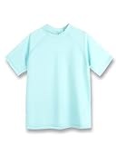 REMEETOU Girls Rashguard Quick Dry Short Sleeve Sun Protective UPF 50+ Swim Shirt Aqua