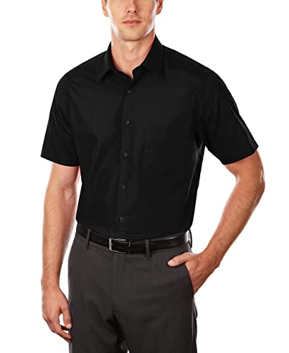 Image of Van Heusen Men's TALL FIT Short Sleeve Dress Shirts Poplin Solid (Big and Tall)