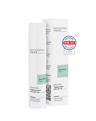 Skincerely Yours Crema de día con SPF 30 I 15 ml I Protege contra los daños UV I No deja residuos blancos I Antiedad I Todos los tipos de piel I Vegana y libre de crueldad animal I Dermatológicamente