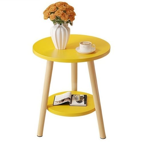 Table d'appoint ronde jaune pour sécuriser les angles du salon - 2
