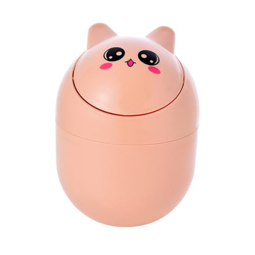 PAMINGONO Cestino Da Tavolo Piccolo Coperchio Ribaltabile Contenitore Multifunzionale Per Rifiuti Scrivania Casa Ufficio Decorazione Compatta Arancione