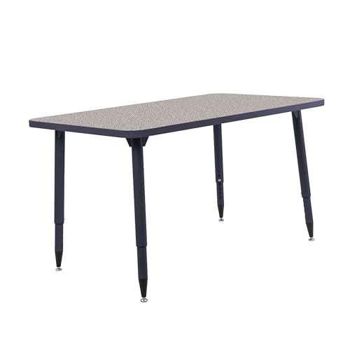 Image of Adapte Commercial Classroom Activity Table - 30 inch x 48 inch Rectangle, ADA Compliant Tapered Legs with Glides & Casters, Adjustable Height 22-34 inch Wheelchair Accessible, School & Office Furniture