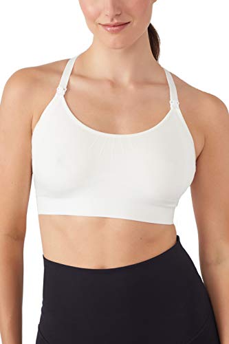 Modern Eternity Maternity and Nursing Yoga Bra | Bella (Eggshell, Large)