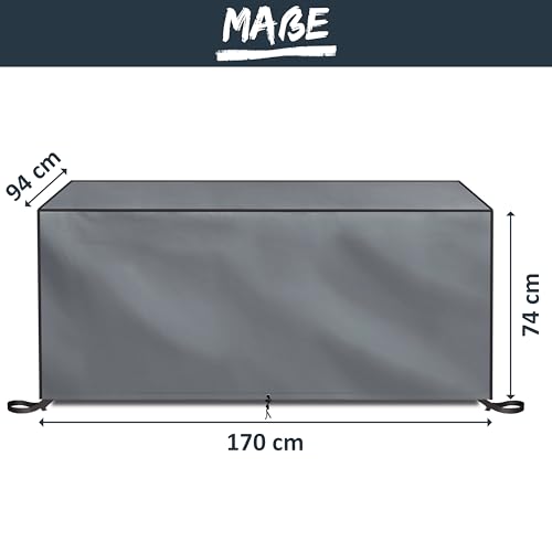 Gartenmöbel Abdeckung Wasserdicht 170x94x74cm - Schutzhülle für Gartentisch aus 600D Oxford Polyester Winterfest - Plane Abdeckplane