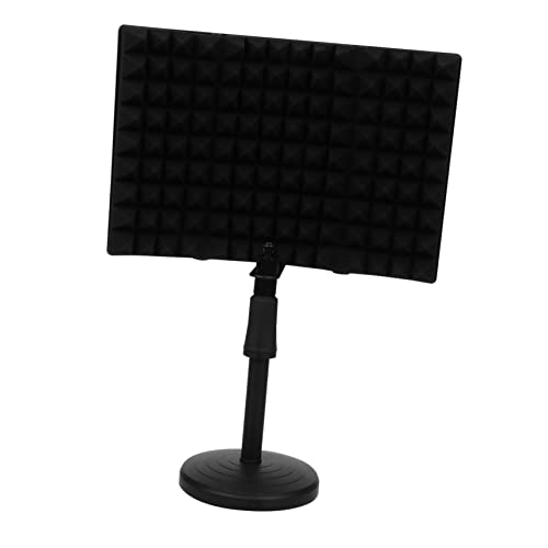 AKOOSY シー折りたたみ式マイク隔音シールド 防音 吸音効果に優れたブラックの録音機器 卓上 マイクスタンド対応 な音声のためのノイズ軽減ソリューション