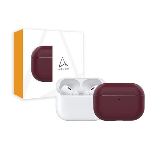 Étui en cuir pour AirPods Pro ARMOR bordeaux anti-rayure pour transporter