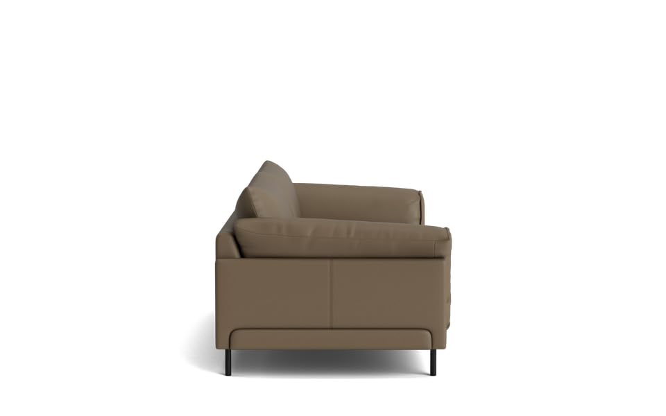 Image of LEGACY OF COMFORT Zola 3 Seater Sofa Three Seater Sofa Leather for Living Room Hotels and Offices (Light Brown)