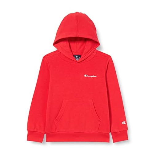 Champion Legacy American Classics - Ultra Light Powerblend Terry Small Logo, Sudadera con Capucha, Niños, Rojo Intenso, 11-12 años