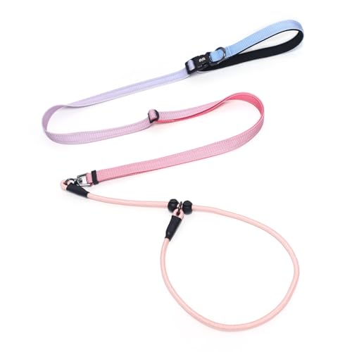 QQPETS Adjustable Slip Lead Dog Leash, Hands Free Waist Leash for Dog Walking, Reflective Training...