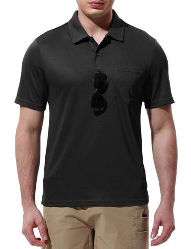 Rdruko Men's Polo Shirts Short Sleeve Quick Dry Outdoor Golf Sports Shirts with Pocket2
