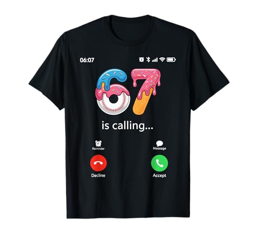 Baseball Ice Cream Drip 67 Ruft Funny Six Seven 6 7 T-Shirt