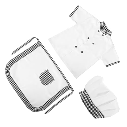 NUOBESTY Boys and Girls's Chef Costume Toddler Chef Apron Set Baking Outfit Pockets for Boys