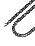 Suplight Cadena de eslabones cubanos de 3 mm/6 mm/9 mm/12 mm para hombres y mujeres, acero inoxidable 316L/oro de 18 quilates/cadena de hip hop chapada en negro de 45,7 cm/20'/22'/24'/26'/28'/30'