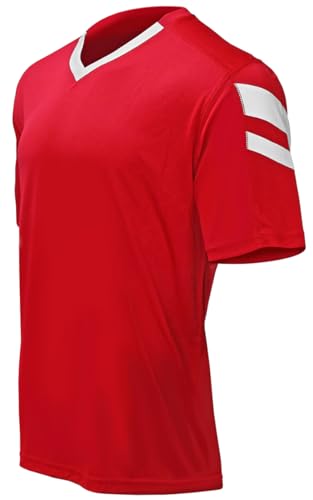 Epic Adult Munich V-Neck Red/White Soccer Jersey M