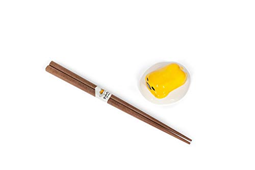 Gudetama The Lazy Egg Chopstick Set & Ceramic Holder | Reusable Chopsticks Set Includes Durable Natural Wood Chopsticks & The Lazy Gudetama Egg As A Holder #TOP3