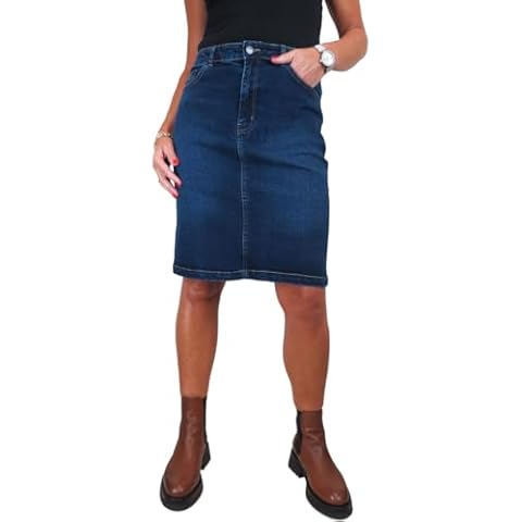 Paulo Due Ladies Knee Length Denim Skirt Cover