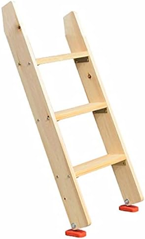 Heavy Duty Wooden Loft Bed Ladder with Anti-Slip Feet & Secure Hooks Bracket - Sturdy, Safe Climbing Solution for Kids & Adults, Perfect for Loft Beds & Bunk Beds