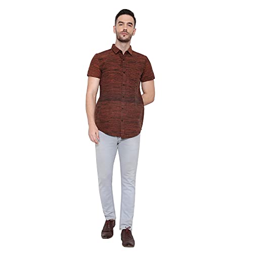 LATEST CHIKAN Men's Cotton Blend Textured Half Sleeves Shirt