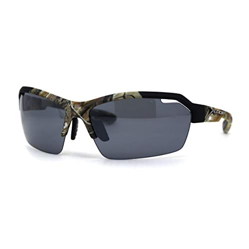 Mens Xloop Hunters Foliage Camo Half Rim Plastic Sunglasses