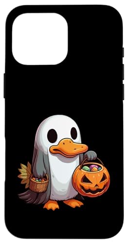 怖いハロウィーン カモノハシ ゴースト 不気味なキャンディバッグ スマホケース iPhone 16 Pro Max 用