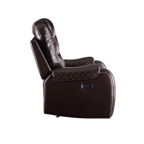 Image of Torque - Mikkel Leatherette Recliner Sofa 3+2 Seater Manual Dark Brown | Adjustable 3 Plus 2 Recliner with Cup Holder Storage for Living Room Bedroom | 1 Year Warranty