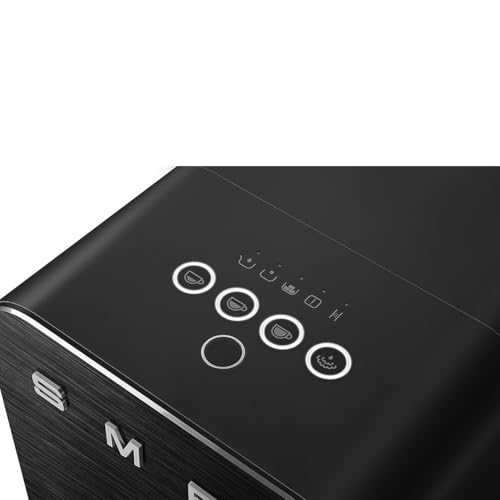 Image of Smeg BCC12FBMUS Automatic Espresso Machine with Steam Stick 8 Coffee Drinks Thermoblock Heating System Built-in Coffee Grinder Aesthetic Style All Black