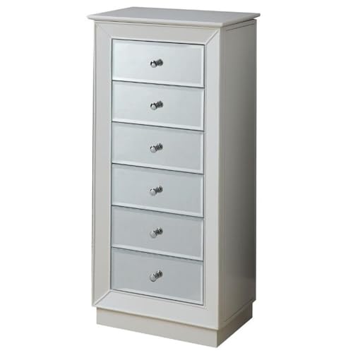 Acme Talor 6-Drawer Wooden Jewelry Armoire in White