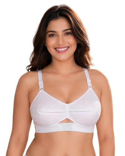 Image of SONA Women's Moving Cotton Full Coverage Non Padded Elastic Straps Bra | Breathable Fabric Pure Cotton Adjustable Straps All-Day Wear