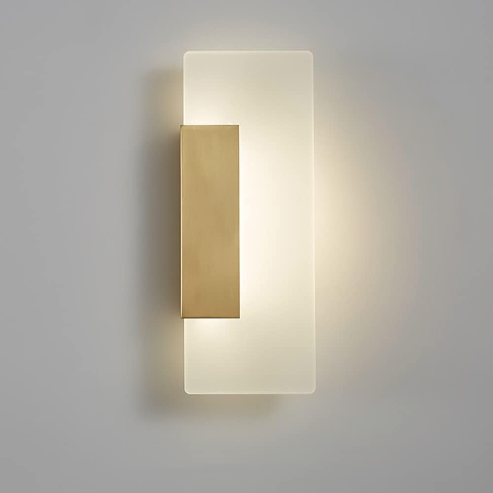 Lampada da parete for interni, 3 W, lampada moderna, in ottone, acrilico, for soggiorno, camera letto, corridoio, sala pranzo, scale, bianco caldo(B)
