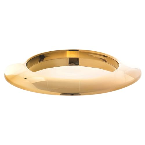Candle Holder Plate in Gold-Plated Brass with Raised Edge