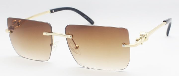 Navigator Style Brown Modern Rectangle Sunglasses Polarized No Frame Sunnies for Women2