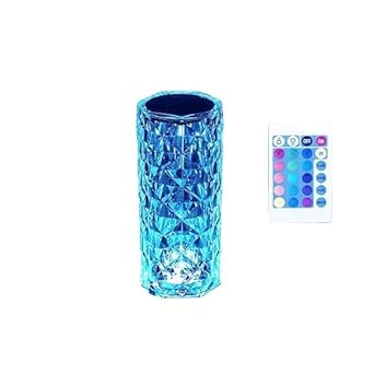 A R Goods Crystal Lamp,16 Color Changing Rose Crystal Diamond Table Lamp, USB Rechargeable Led Strip Lighting Touch Bedside Lamp Night Light with Remote Control