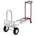 FinerFurnis 3-in-1 Heavy Duty Convertible Hand Truck Dolly - 800 lbs Capacity Aluminum Platform Cart (Red-Silver) - Folding Utility Trolley with 2 Straps for Home/Office/Warehouse