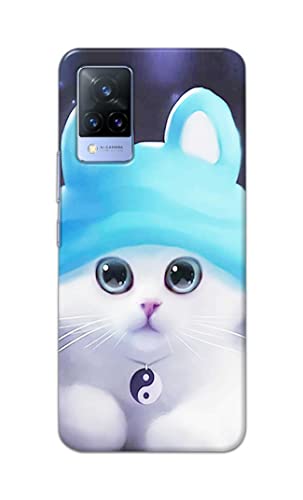 Image of Chinese Cutie Kitten Cat Big Eyes Lovely Girl Ears Hard Back Case Cover for Vivo V21 (5G) Back Cover -(J5) VNS2221