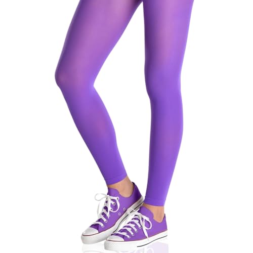 Footless Tights for Women - 1 Count - Premium Fabric for Ultimate Comfort - Bold & Versatile - Perfect for Fitness, Dance, & Everyday Wear, One Size Fits All, Purple